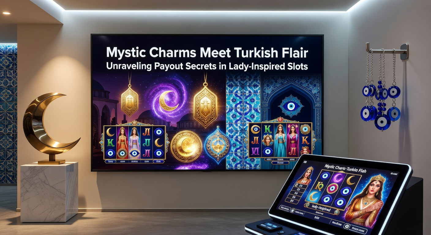 Close-up of a slot paytable highlighting Turkish-inspired symbols like glowing lamps and mystic charms aligning for a massive win, with payout multipliers visible